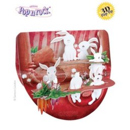 Santoro Felicitare 3D Popnrock Iepuri in padure