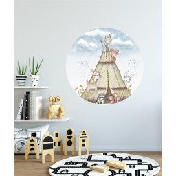 Casuta cu animalute- sticker decorativ