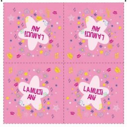 Set 20 servetele roz La multi ani 33 x 33 cm