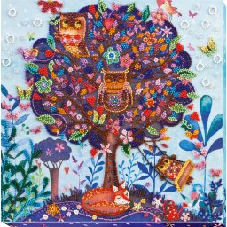Set broderie cu margele cusute, Visul vulpii, 28 culori, 30x30 cm