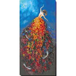 Set broderie cu margele cusute, Trezeste-ma..., 27 culori, 24x53 cm