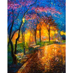 Set pictura pe numere, cu sasiu, Seara de Toamna, 40x50 cm
