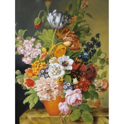 Set goblen cu diamante, cu sasiu, Buchet in Vaza, 40x50 cm