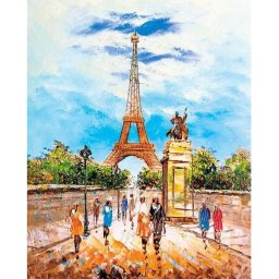 Set goblen cu diamante, cu sasiu, Turnul Eiffel, 40x50 cm
