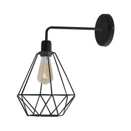 Aplica perete KARO 1xE27/15W/230V negru