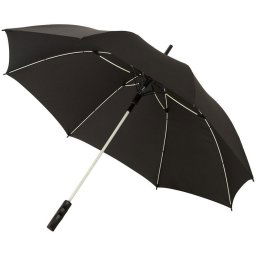Umbrela 23 inch cu deschidere automata, rezistenta la vant, Everestus, SK, 190T pongee poliester, negru, alb, saculet inclus