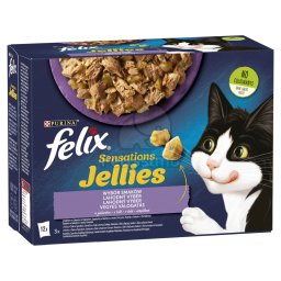Felix Sensations Jellies - Selecție Mixtă - curcan, miel, macrou și hering 12 x 85 g