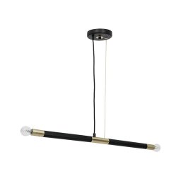 lustră pe cablu BASTONE 2xE14/40W/230V neagră/aurie