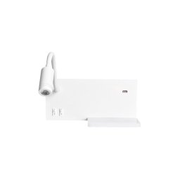 Aplica de perete SHELF, LED/4W+LED/5W+LED/2W/230V, cu port USB, alb
