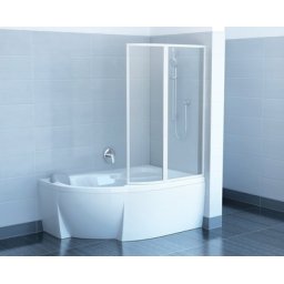 Paravan de cada Ravak VSK2 ROSA 150cm,alb/transparent