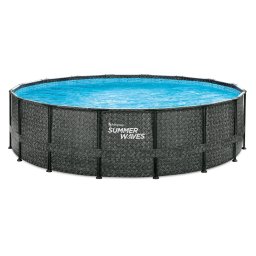 Piscina cu cadru metalic Summer Waves®, 488 x 122 cm, cu scara, filtru si accesorii de curatare, Rattan