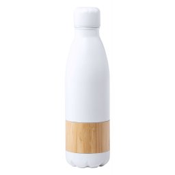 Sticla de apa, sport, 21MAR1866, 750 ml, Ø 74x257 mm, Everestus, Otel, Bambus, Alb, Natur