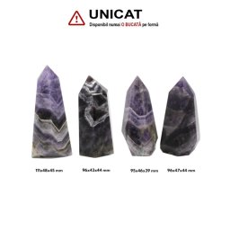 Obelisc Ametist Chevron 1 Varf - 95-111 x 43-48 x 39-45 mm - ( XXL),