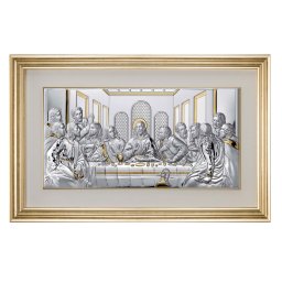 Icoana Cina Cea De Taina Argint 70x45 cm cu Rama Aurie