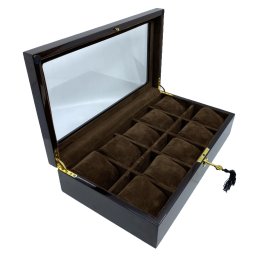 Cutie 10 ceasuri Luxury Brown din lemn
