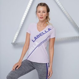 LABELLAMAFIA Tricou pentru femei Color Block Purple S