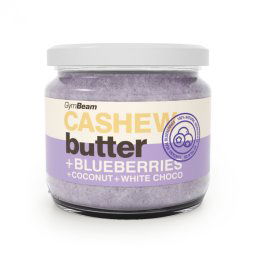 GymBeam Unt de caju cu nucă de cocos, ciocolată albă și afine 340 g
