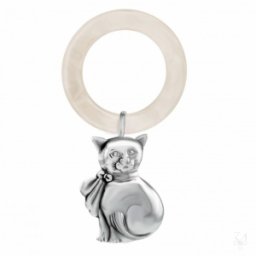 Jucarie dentitie zornaitoare argint masiv model Pisica