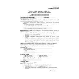 Fisa de Examinare Medicala de Bilant a Starii de Sanatate pentru Elev sau Student