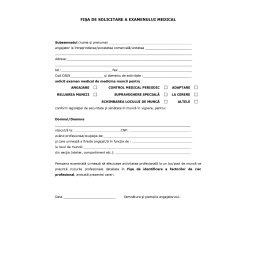 Solicitare pentru examenul medical la angajare Anexa 4