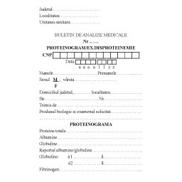Buletin de analize medicale proteinograma examen disproteinemie