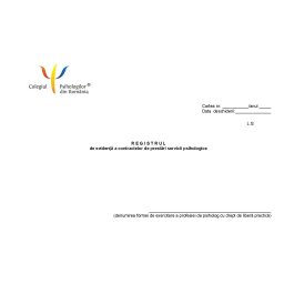 Registru de evidenta a contractelor de prestari servicii psihologice