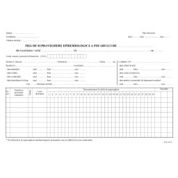 Fisa de supraveghere epidemiologica a focarului