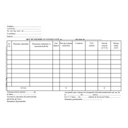 Bon de primire in consignatie - Carnet