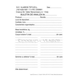 Buletin de analiza - silozuri sau producatori agricoli