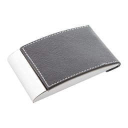 Suport carti de vizita, 96×62×15 mm, Andre Philippe, 20FEB9618, Piele ecologica, Metal, Negru