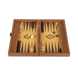 Set joc table backgammon lemn cu aspect de stejar , 38x23 cm