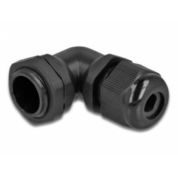 Garnitura de etansare a cablului PG11 unghi 90 grade Negru, Delock 60296