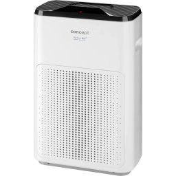 Purificator aer Concept CA1030, Putere 40 W, Trei stagii de filtrare a aerului + Ionizator, Circulatie aer 200 m3 / h, 3 viteze de purificare a aerului, Timer, Senzor particule praf cu display LED, Telecomanda, Alb/Negru