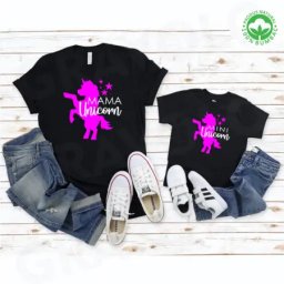 Set tricouri personalizate pentru mama si fiica mama unicorn, mini unicorn