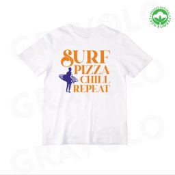 Tricou personalizat: Surf, pizza, chill, repeat