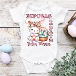 Body bebe personalizat cu nume model Iepuras fetita
