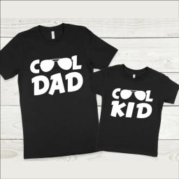 Set tricouri personalizate pentru tata si fiu Cool Dad, Cool Kid