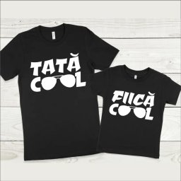 Set tricouri personalizate pentru tata si fiica Tata Cool, Fiica Cool