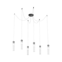 Lustră pe cablu Kolarz 6009.30660 RAGGIO 6xE14/25W/230V crom mat