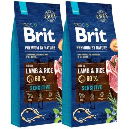 BRIT Premium By Nature Sensitive Lamb hrana uscata caini adulti cu tract digestiv sensibil, cu miel 30 kg (2 x 15 kg)