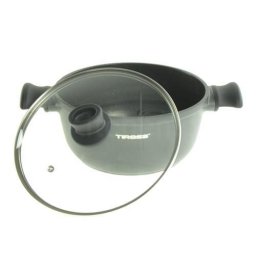 Oala invelis de marmura cu capac TS-1291, 24 cm, 4 L