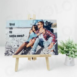 Puzzle personalizat cu poza si sau text calitate Premium cu cutiuta Surprise