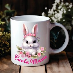 Cana Personalizata cu Nume Iepuras Fetite