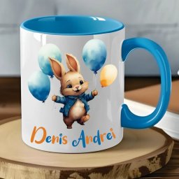Cana Personalizata cu Nume Iepuras Baietei