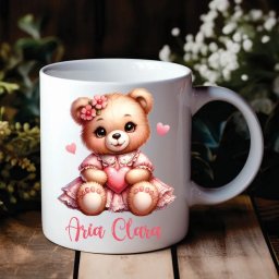 Cana Personalizata cu Nume Ursulet Roz