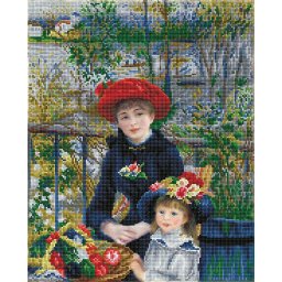 Set goblen cu diamante, fara sasiu, Doua Surori pe Terasa - Renoir, 42x52 cm