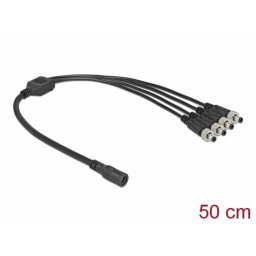Splitter DC 5.5 x 2.1 mm 1 mama > 4 x tata insurubabil 0.5m, Delock 86588