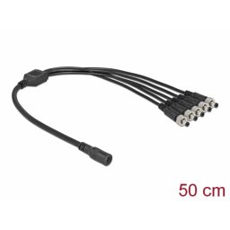 Splitter DC 5.5 x 2.1 mm 1 mama > 5 x tata insurubabil 0.5m, Delock 86590