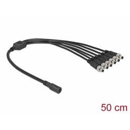 Splitter DC 5.5 x 2.1 mm 1 mama > 6 x tata insurubabil 0.5m, Delock 86591