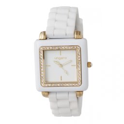 Ceas Preziosa Ungaro White si Cercei Gold Studs